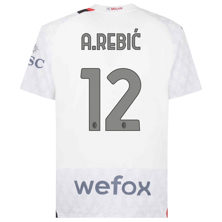 Dámské Ante Rebic #12 Bílý Daleko Hráčské Dresy 2023/24 Dres