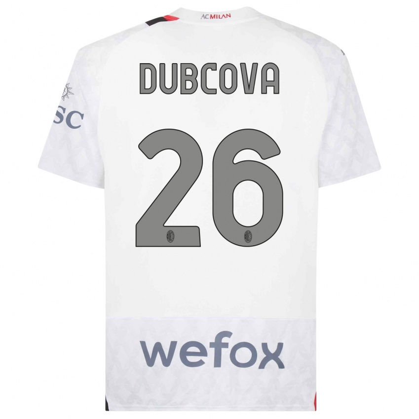 Dámské Michaela Dubcova #26 Bílý Daleko Hráčské Dresy 2023/24 Dres