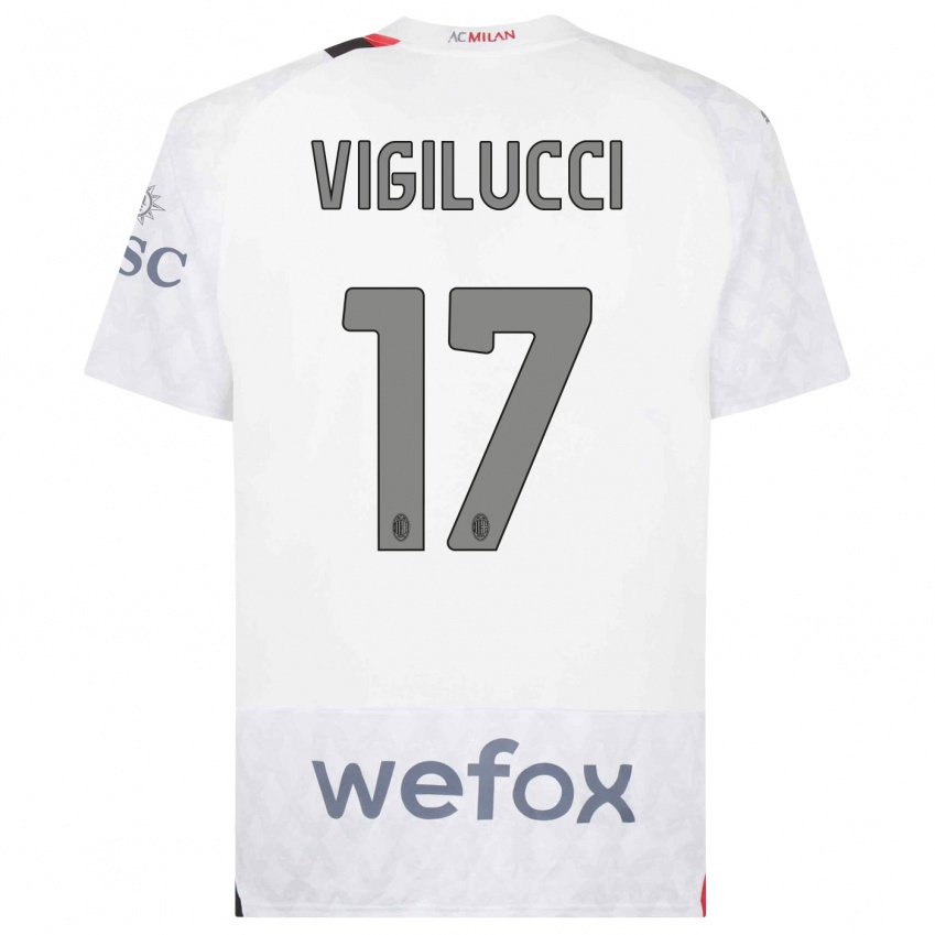 Dámské Valery Vigilucci #17 Bílý Daleko Hráčské Dresy 2023/24 Dres