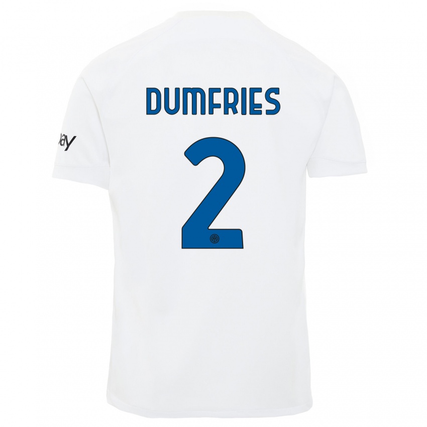 Dámské Denzel Dumfries #2 Bílý Daleko Hráčské Dresy 2023/24 Dres
