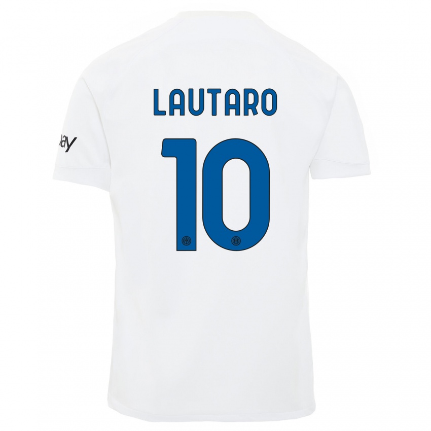 Dámské Lautaro Martinez #10 Bílý Daleko Hráčské Dresy 2023/24 Dres