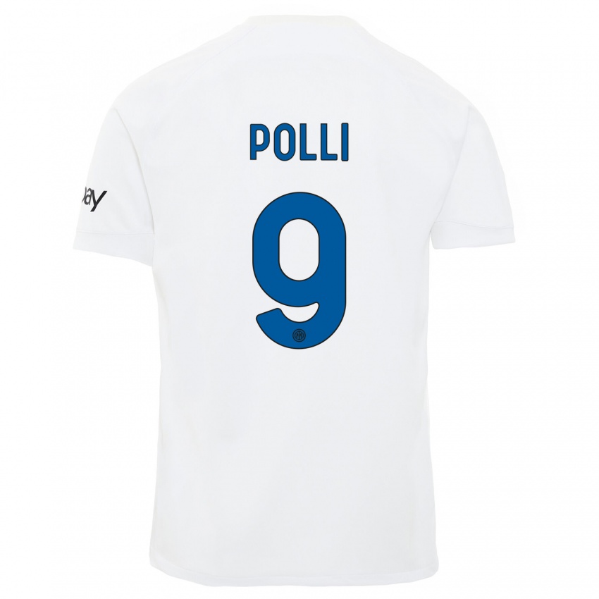 Dámské Elisa Polli #9 Bílý Daleko Hráčské Dresy 2023/24 Dres