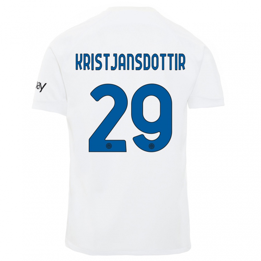 Dámské Anna Bjork Kristjansdottir #29 Bílý Daleko Hráčské Dresy 2023/24 Dres