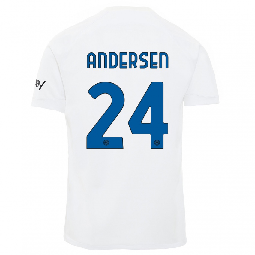 Dámské Silas Andersen #24 Bílý Daleko Hráčské Dresy 2023/24 Dres