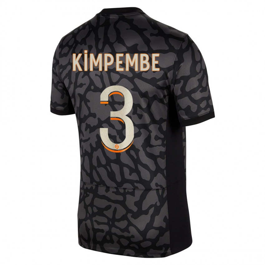 Dámské Presnel Kimpembe #3 Černá Třetí Hráčské Dresy 2023/24 Dres