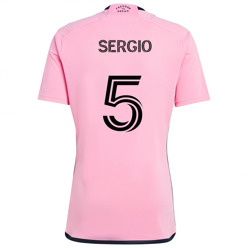 Dětské Sergio Busquets #5 Růžový Domů Hráčské Dresy 2024/25 Dres