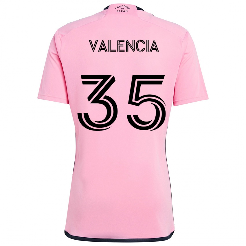 Dětské Felipe Valencia #35 Růžový Domů Hráčské Dresy 2024/25 Dres