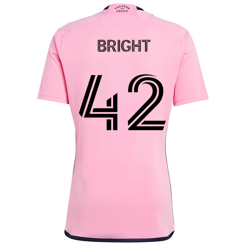 Dětské Yannick Bright #42 Růžový Domů Hráčské Dresy 2024/25 Dres