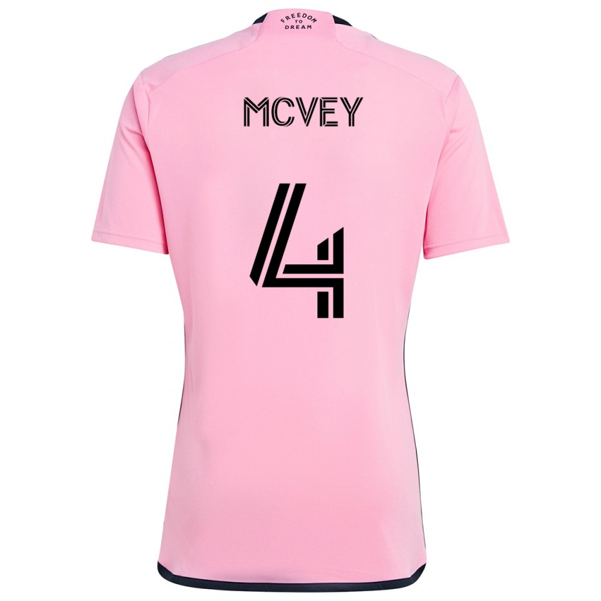 Dětské Christopher Mcvey #4 Růžový Domů Hráčské Dresy 2024/25 Dres