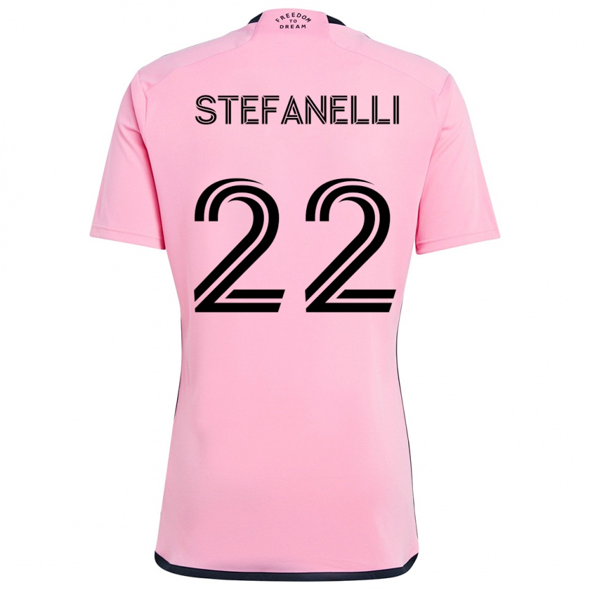 Dětské Nicolás Stefanelli #22 Růžový Domů Hráčské Dresy 2024/25 Dres