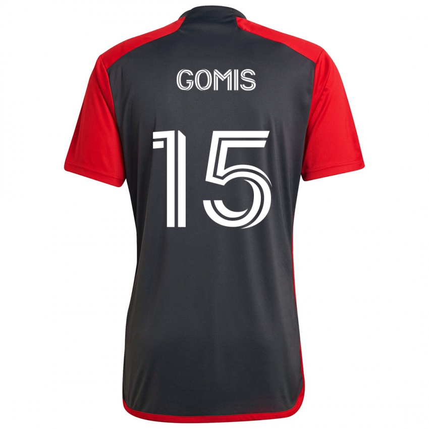 Dětské Nicksoen Gomis #15 Šedá Červená Domů Hráčské Dresy 2024/25 Dres