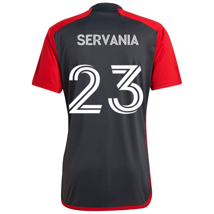 Dětské Brandon Servania #23 Šedá Červená Domů Hráčské Dresy 2024/25 Dres