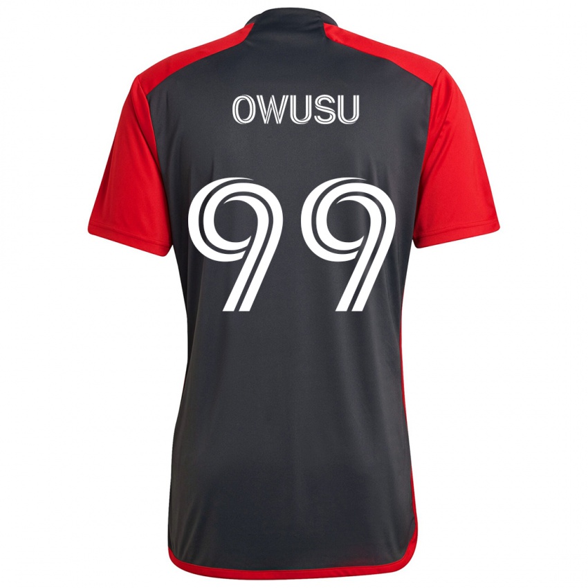 Dětské Prince Osei Owusu #99 Šedá Červená Domů Hráčské Dresy 2024/25 Dres