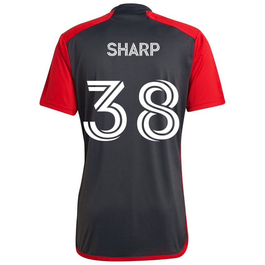 Dětské Charlie Sharp #38 Šedá Červená Domů Hráčské Dresy 2024/25 Dres