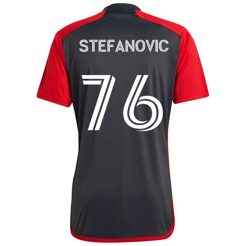 Dětské Lazar Stefanovic #76 Šedá Červená Domů Hráčské Dresy 2024/25 Dres