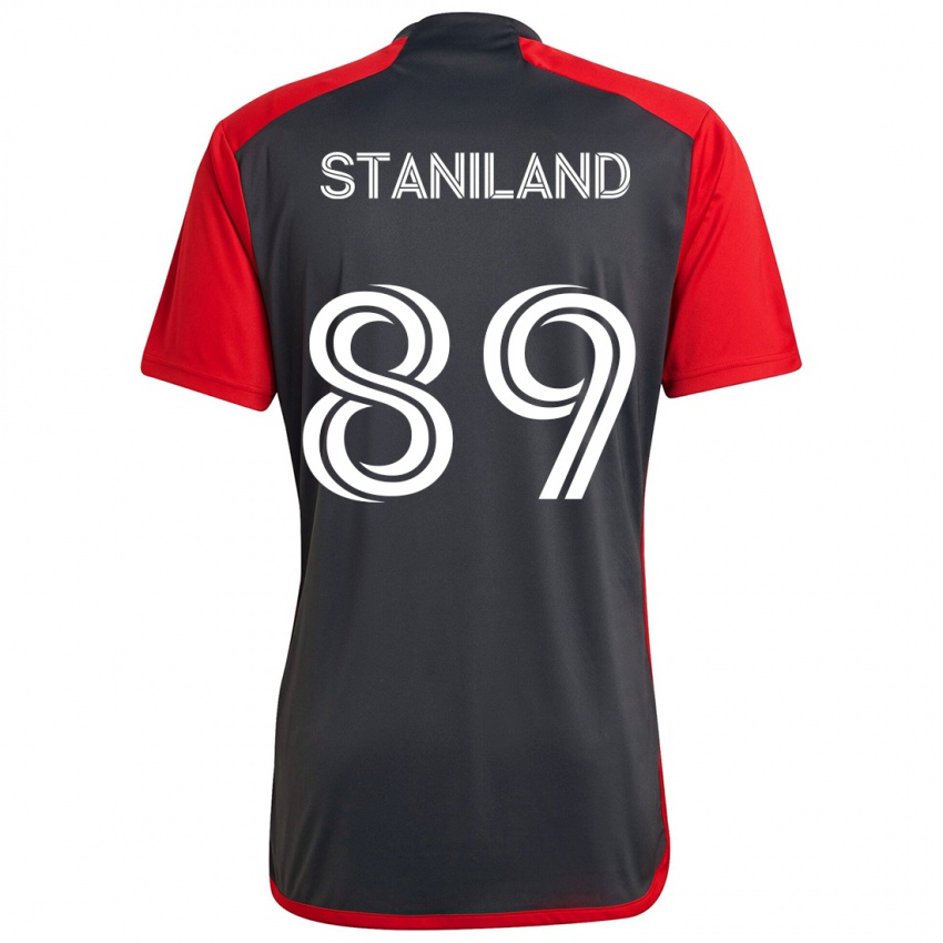 Dětské Charlie Staniland #89 Šedá Červená Domů Hráčské Dresy 2024/25 Dres