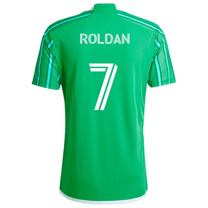 Dětské Cristian Roldán #7 Zelená Bílá Domů Hráčské Dresy 2024/25 Dres