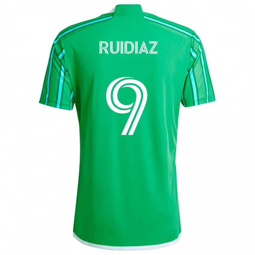 Dětské Raúl Ruidíaz #9 Zelená Bílá Domů Hráčské Dresy 2024/25 Dres