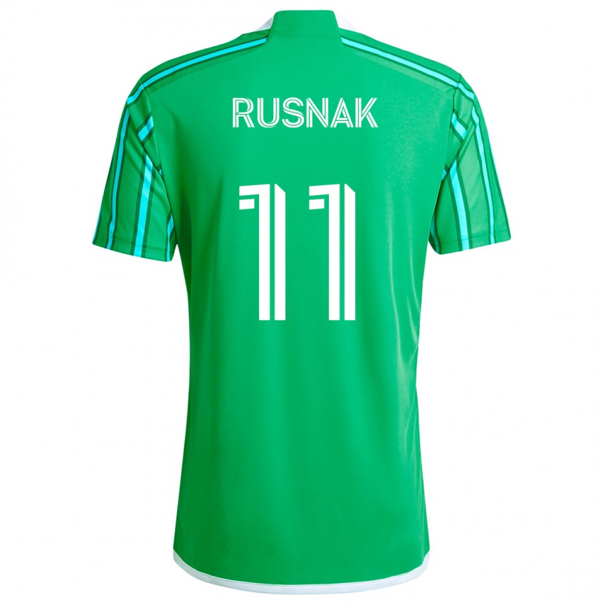 Dětské Albert Rusnák #11 Zelená Bílá Domů Hráčské Dresy 2024/25 Dres