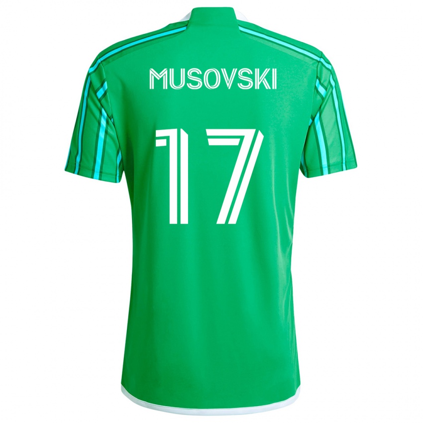 Dětské Danny Musovski #17 Zelená Bílá Domů Hráčské Dresy 2024/25 Dres