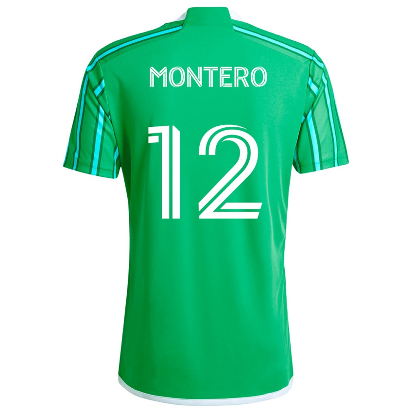 Dětské Fredy Montero #12 Zelená Bílá Domů Hráčské Dresy 2024/25 Dres