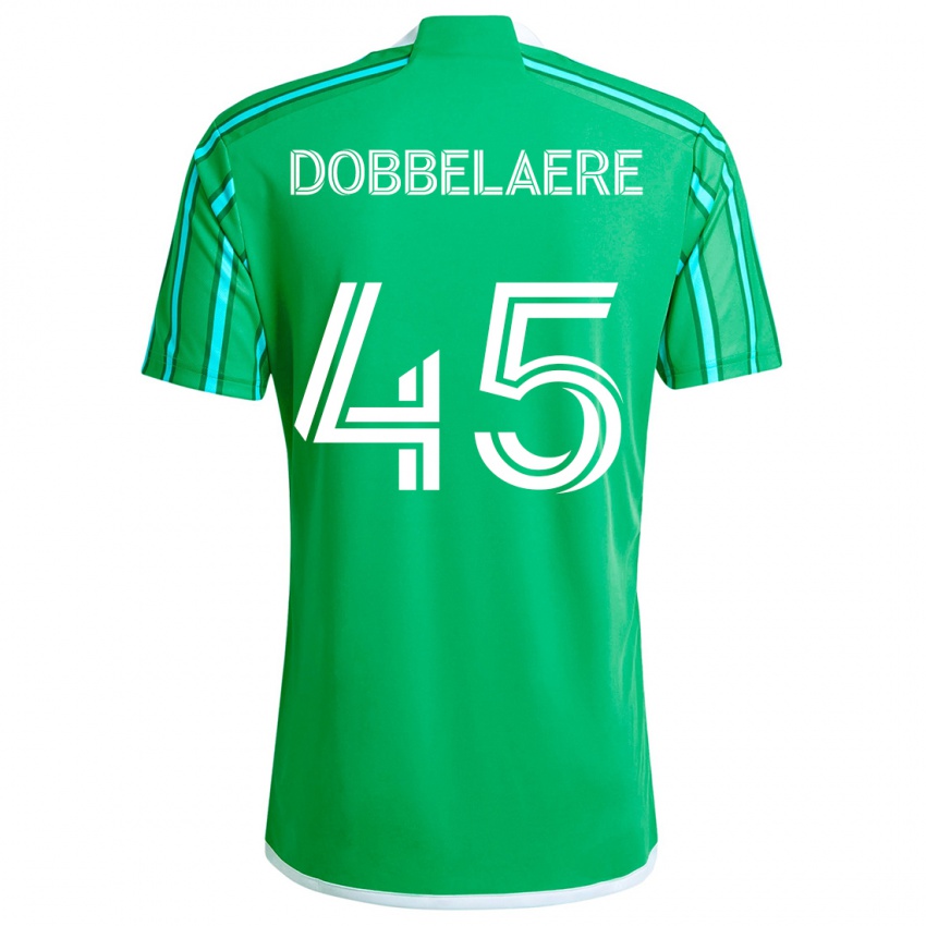 Dětské Ethan Dobbelaere #45 Zelená Bílá Domů Hráčské Dresy 2024/25 Dres