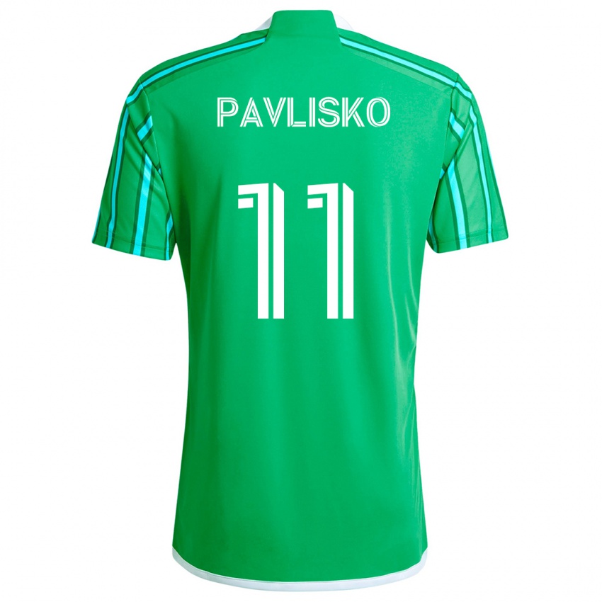 Dětské Kirsten Pavlisko #11 Zelená Bílá Domů Hráčské Dresy 2024/25 Dres