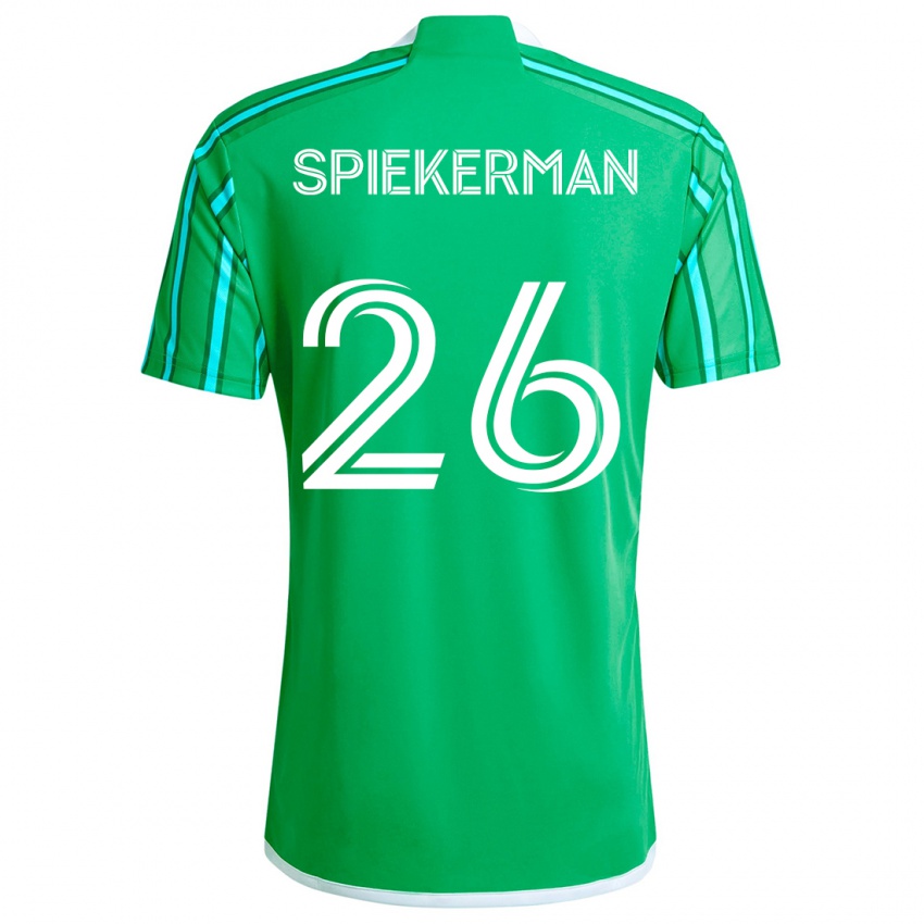 Dětské Stephanie Spiekerman #26 Zelená Bílá Domů Hráčské Dresy 2024/25 Dres