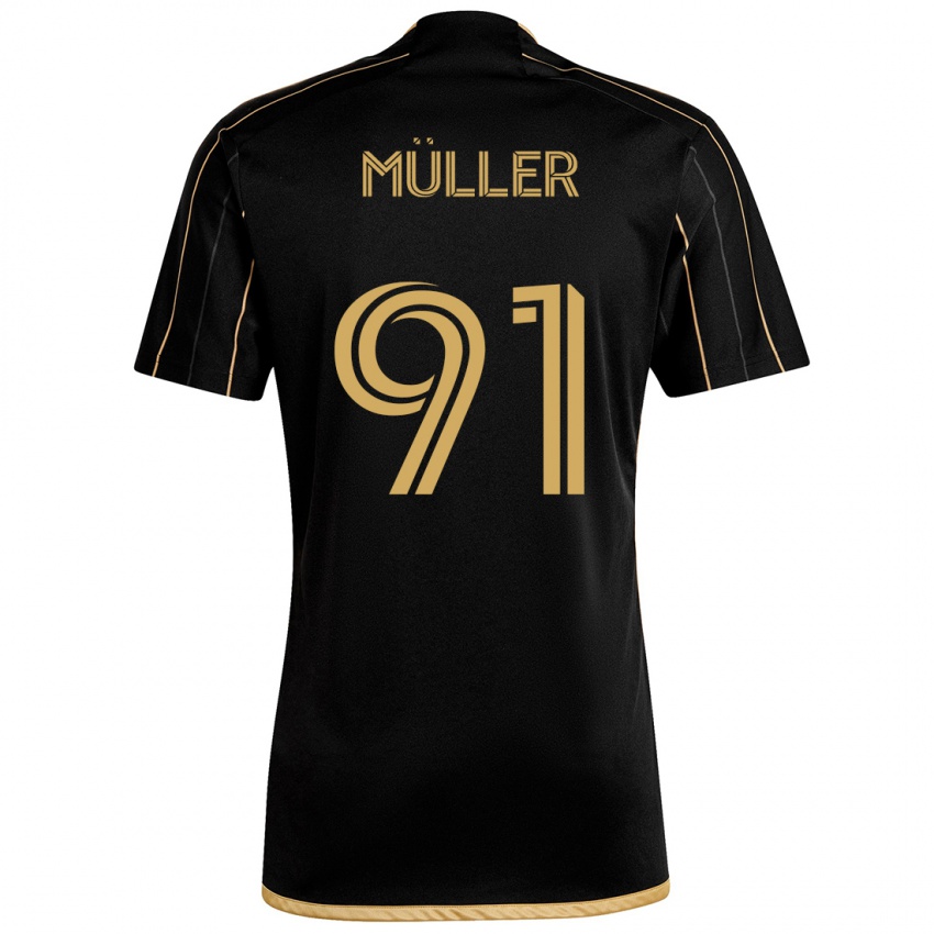 Dětské Luis Müller #91 Černé Zlato Domů Hráčské Dresy 2024/25 Dres