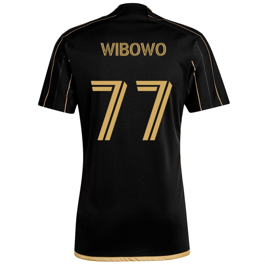 Dětské Adrian Wibowo #77 Černé Zlato Domů Hráčské Dresy 2024/25 Dres