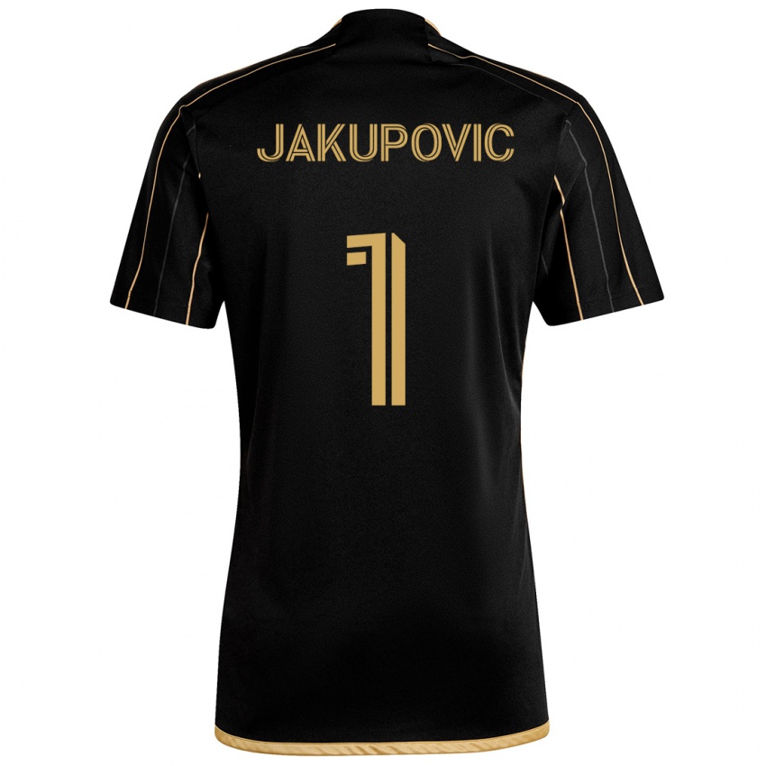 Dětské Eldin Jakupović #1 Černé Zlato Domů Hráčské Dresy 2024/25 Dres