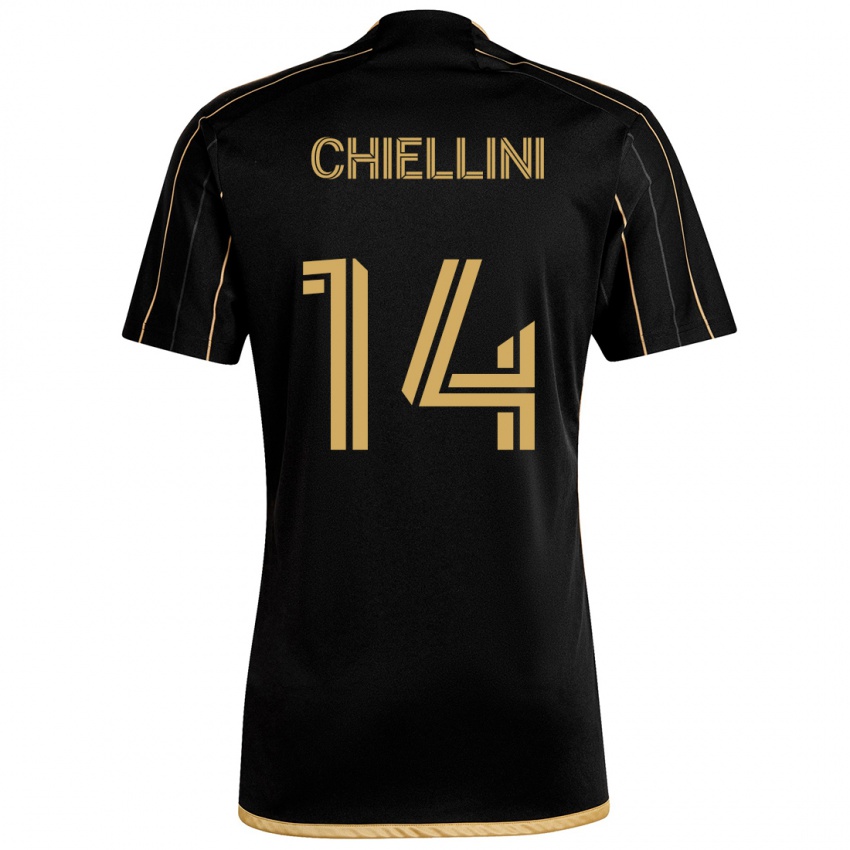 Dětské Giorgio Chiellini #14 Černé Zlato Domů Hráčské Dresy 2024/25 Dres