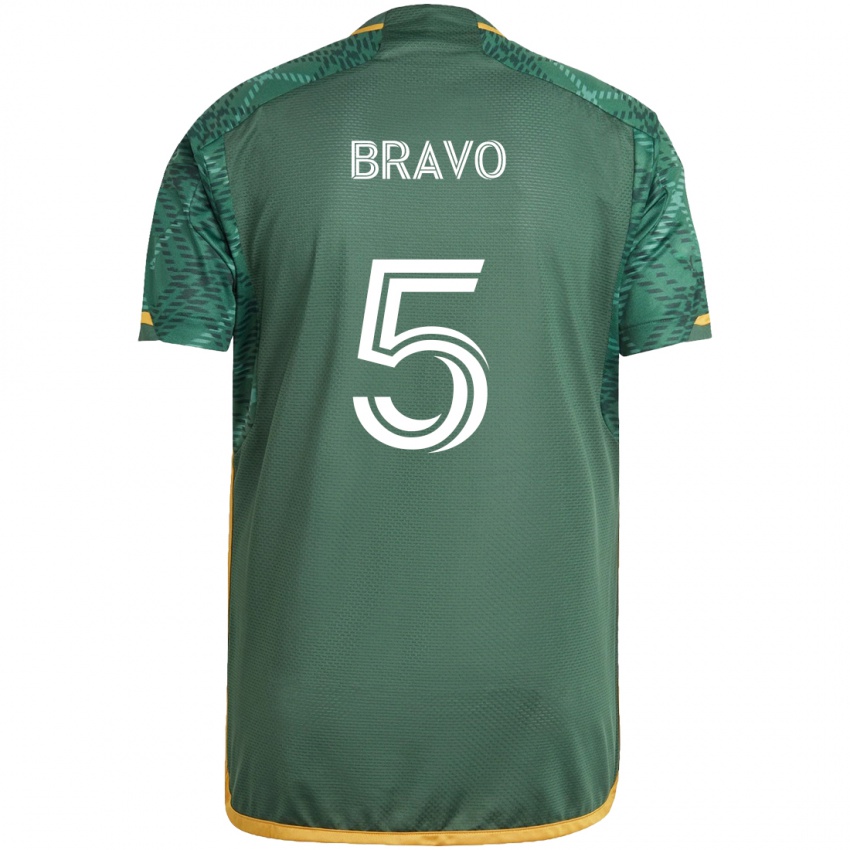 Dětské Claudio Bravo #5 Zelená Oranžová Domů Hráčské Dresy 2024/25 Dres