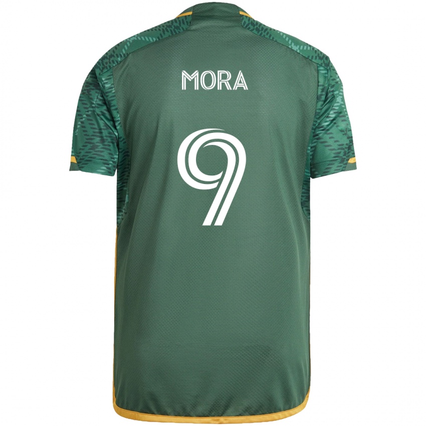 Dětské Felipe Mora #9 Zelená Oranžová Domů Hráčské Dresy 2024/25 Dres