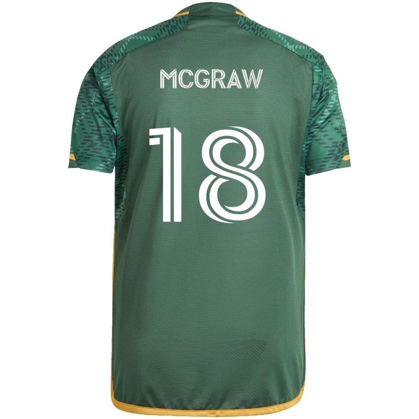 Dětské Zac Mcgraw #18 Zelená Oranžová Domů Hráčské Dresy 2024/25 Dres