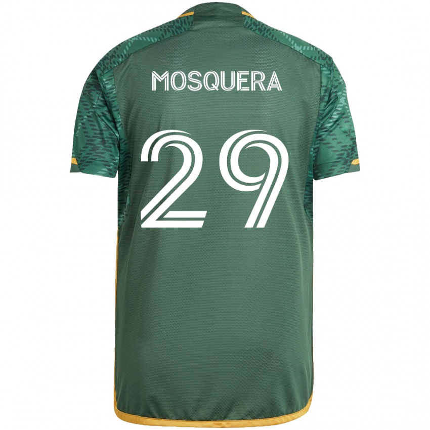 Dětské Juan David Mosquera #29 Zelená Oranžová Domů Hráčské Dresy 2024/25 Dres