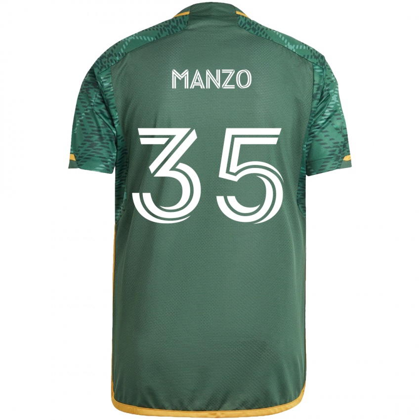 Dětské Alexis Manzo #35 Zelená Oranžová Domů Hráčské Dresy 2024/25 Dres