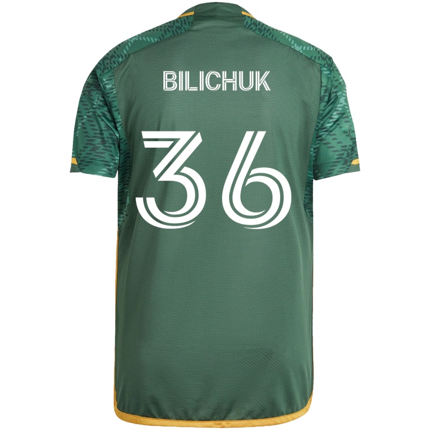 Dětské Ryan Bilichuk #36 Zelená Oranžová Domů Hráčské Dresy 2024/25 Dres