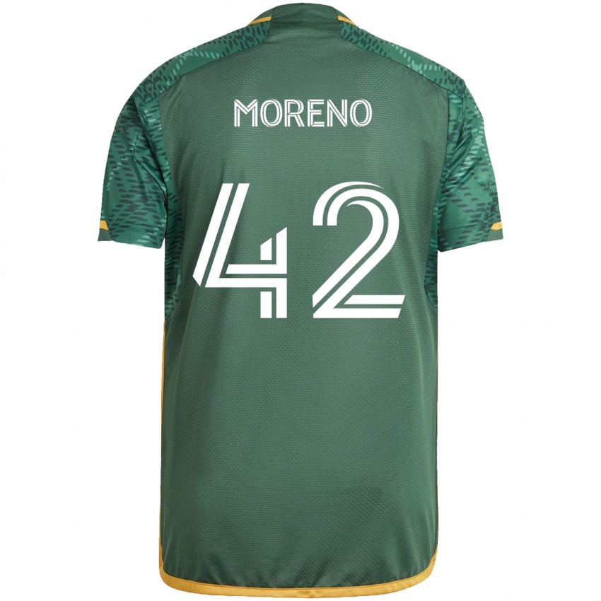 Dětské Alexis Moreno #42 Zelená Oranžová Domů Hráčské Dresy 2024/25 Dres