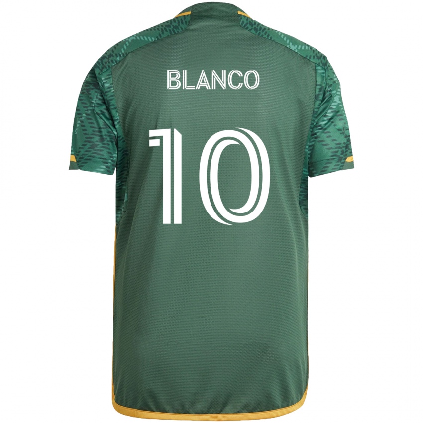 Dětské Sebastián Blanco #10 Zelená Oranžová Domů Hráčské Dresy 2024/25 Dres