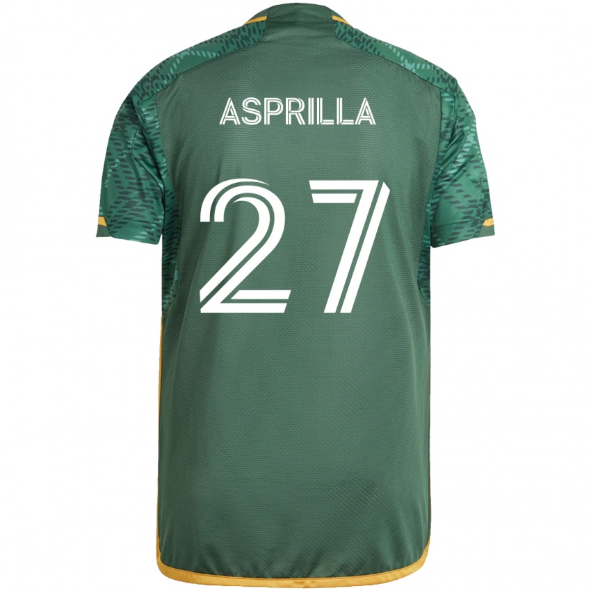 Dětské Dairon Asprilla #27 Zelená Oranžová Domů Hráčské Dresy 2024/25 Dres