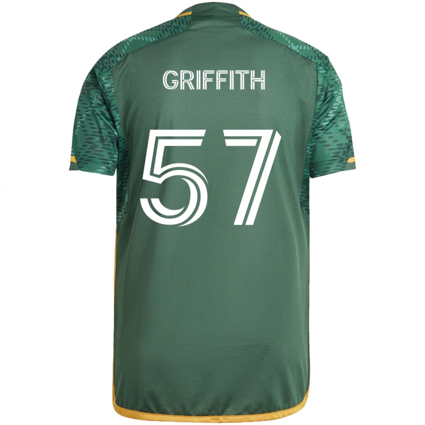 Dětské Víctor Griffith #57 Zelená Oranžová Domů Hráčské Dresy 2024/25 Dres