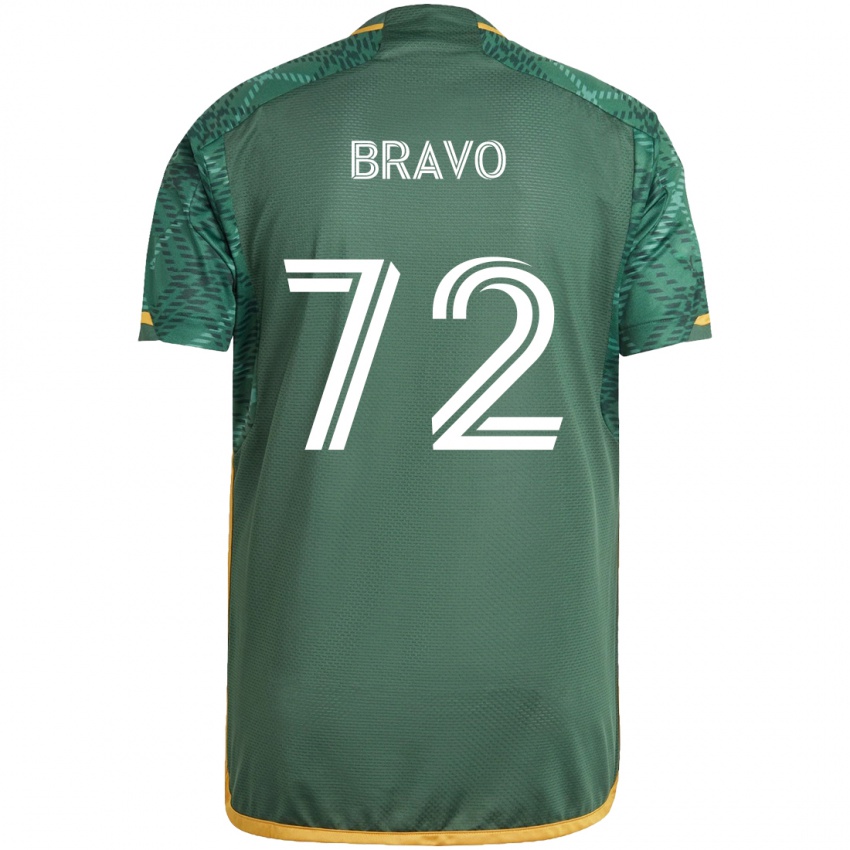 Dětské Julian Bravo #72 Zelená Oranžová Domů Hráčské Dresy 2024/25 Dres