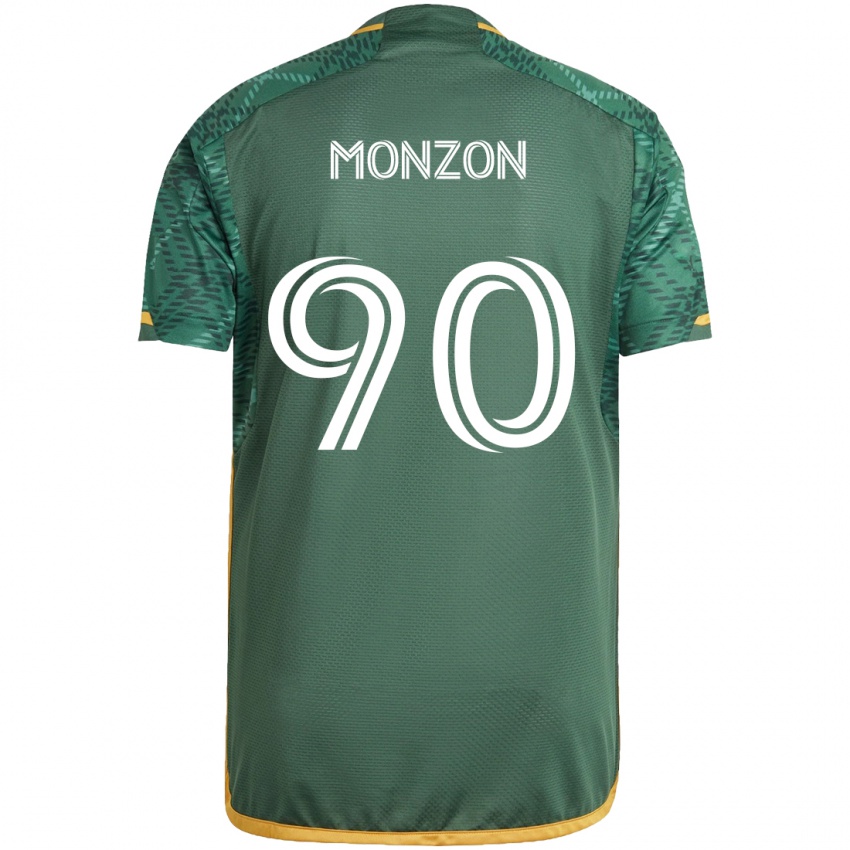 Dětské Florián Monzón #90 Zelená Oranžová Domů Hráčské Dresy 2024/25 Dres