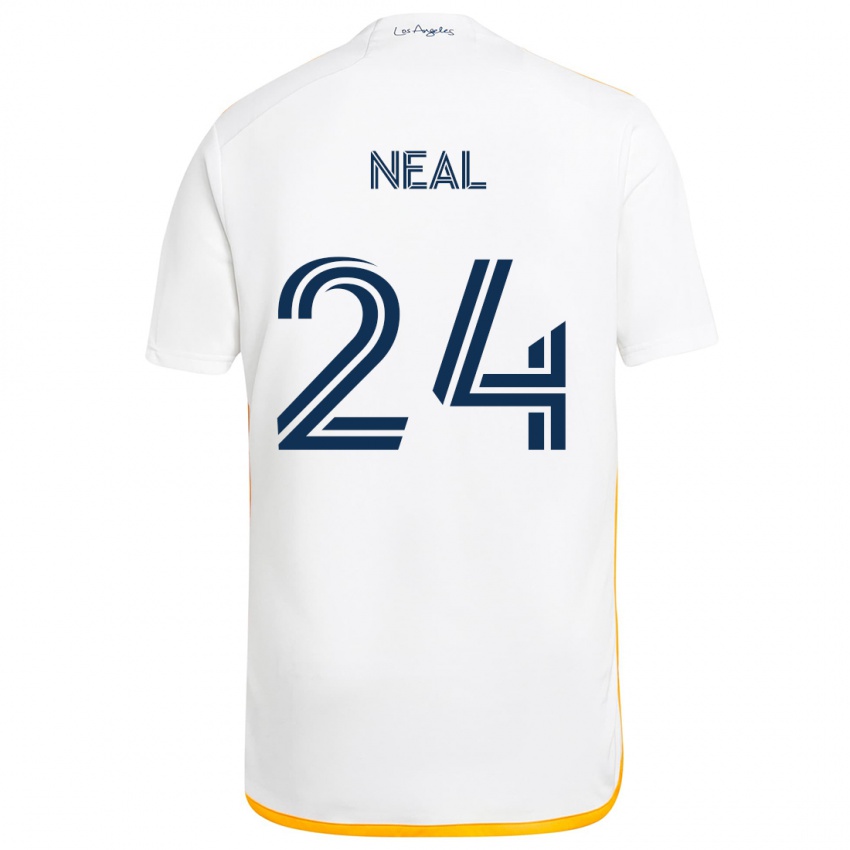 Dětské Jalen Neal #24 Bílá Žlutá Domů Hráčské Dresy 2024/25 Dres