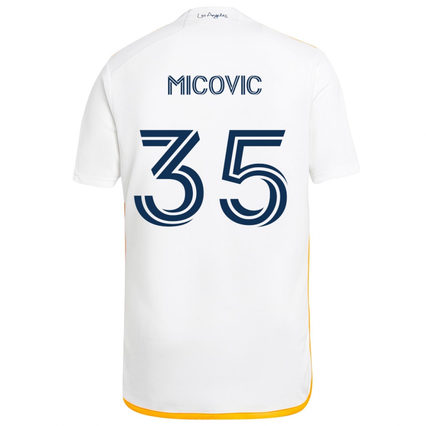 Dětské Novak Micovic #35 Bílá Žlutá Domů Hráčské Dresy 2024/25 Dres