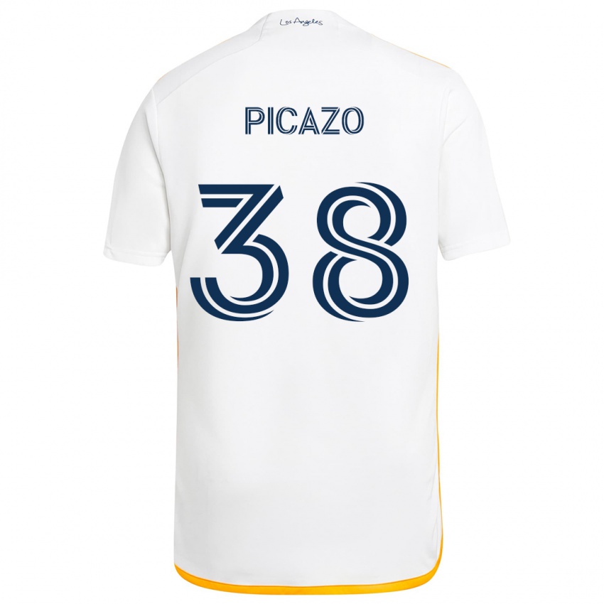 Dětské Axel Picazo #38 Bílá Žlutá Domů Hráčské Dresy 2024/25 Dres