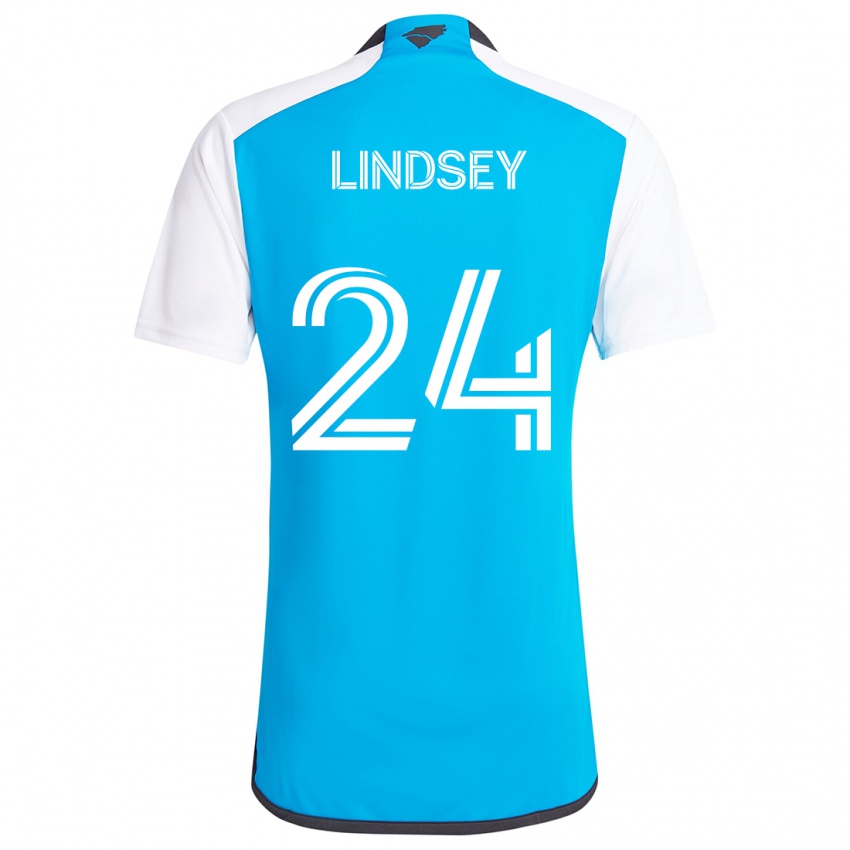 Dětské Jaylin Lindsey #24 Modrá Bílá Domů Hráčské Dresy 2024/25 Dres