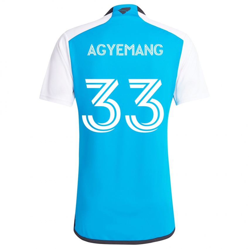 Dětské Patrick Agyemang #33 Modrá Bílá Domů Hráčské Dresy 2024/25 Dres