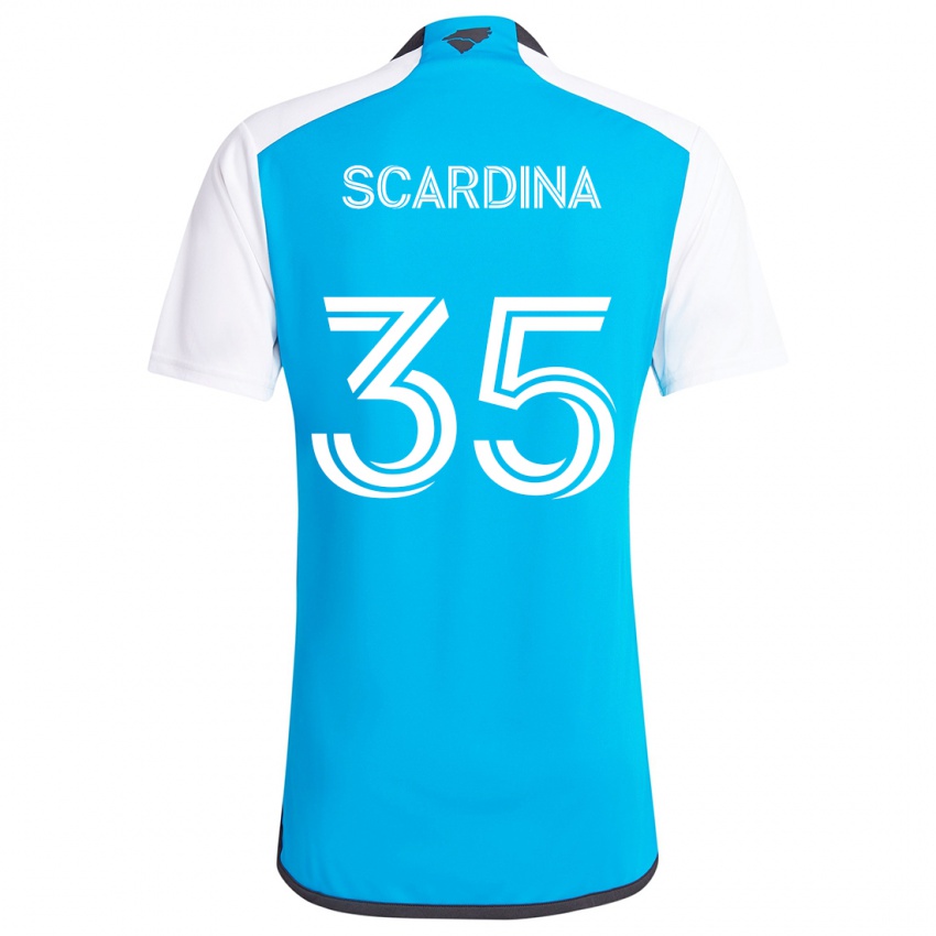 Dětské Nick Scardina #35 Modrá Bílá Domů Hráčské Dresy 2024/25 Dres